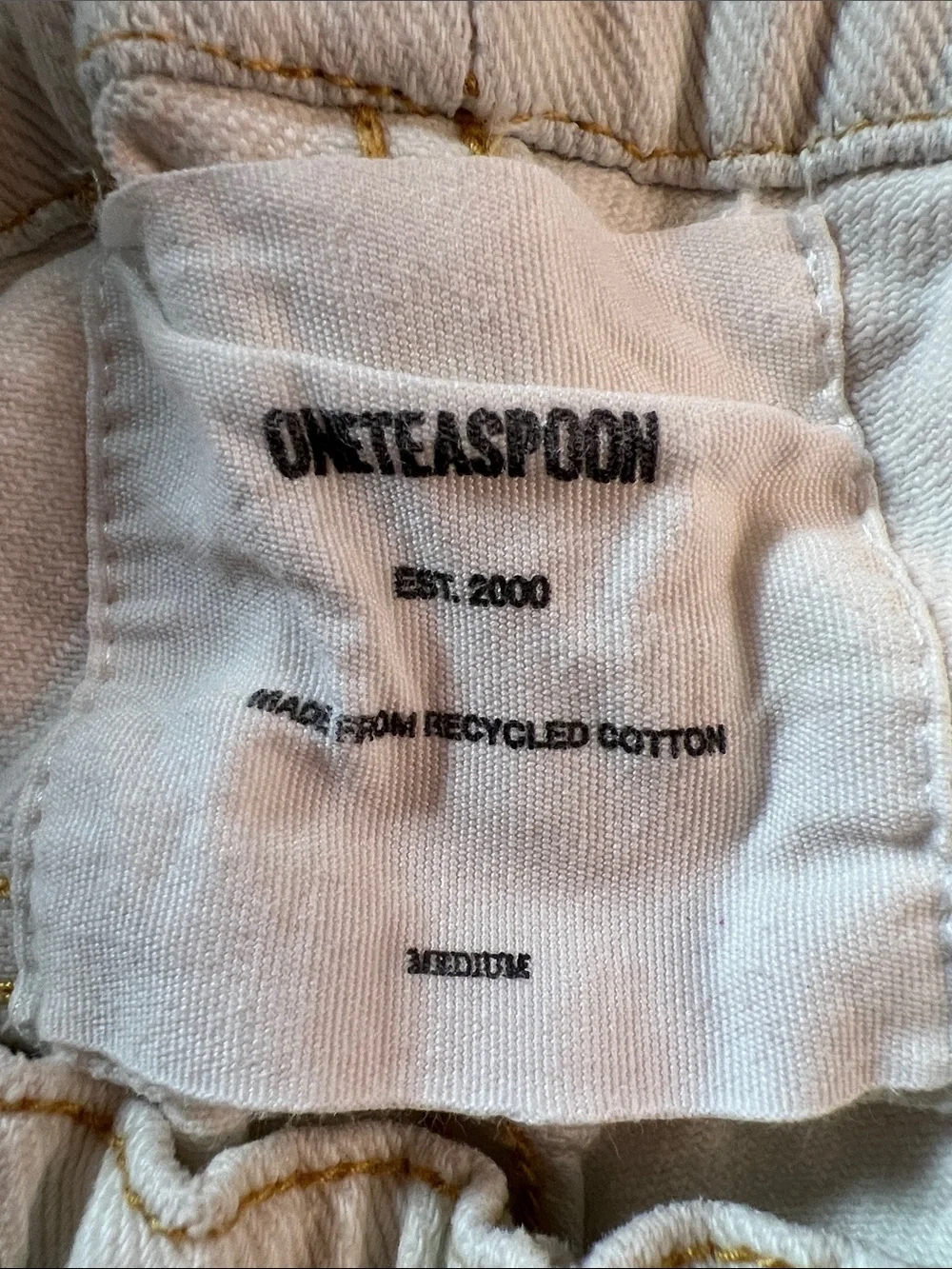 One Teaspoon Shabbies Distressed Drawstring Jogger Pants in Off-White - Picture 4 of 4